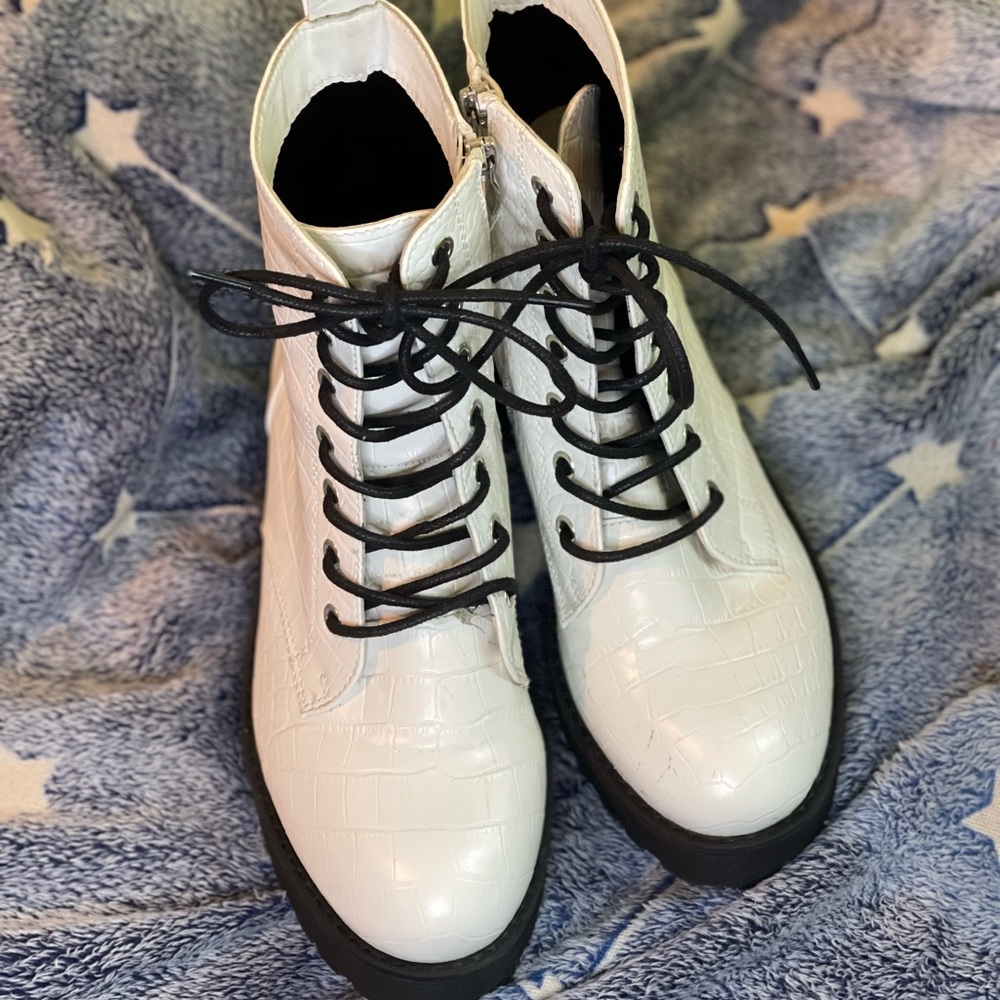 Black & White Leather Boots